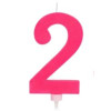 Vela 2 Rosa Shock Glitter Grande